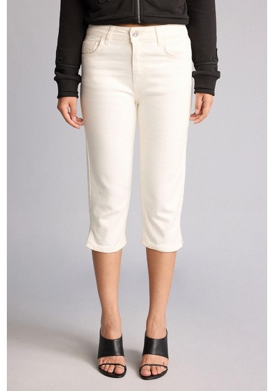 Defacto Slim Fit Kapri Pantolon I0179ax26hswt1 Beyaz-wt1