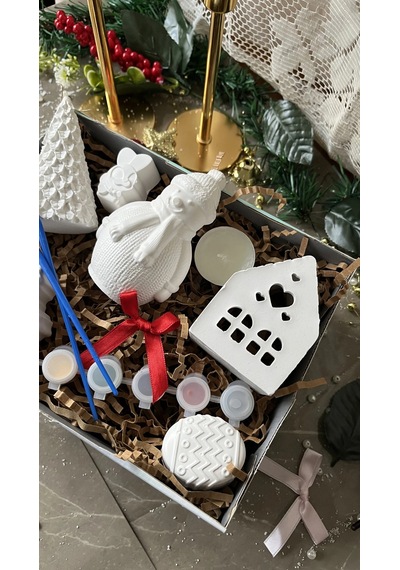 Yılbaşı Özel Premium Boyama Kutusu Taş Tozu 6 Lı Set Casa Di Duck