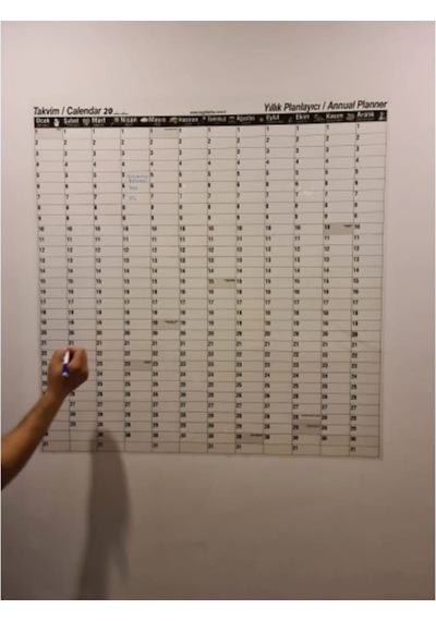 Yıllık Takvim Planlayıcı Statik Kağıt Tahta