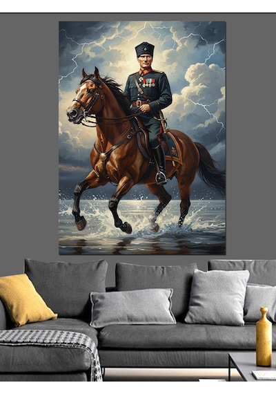 Ahşap Tablo At Üstünde Atatürk