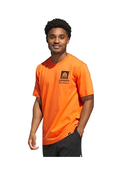 Adidas Clean Buckets T Erkek Basketbol Tişörtü Ks2427 Turuncu