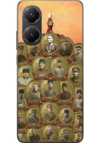 Poco X7 Pro Uyumlu Atatürk Ve Kurtuluş Savaşı Komutanları Baskılı Silikon Kılıf Renkli