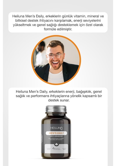 Men S Daily Multivitamin 60 Kapsül Red Ginseng, Likopen & Saw Palmetto İle Enerji Ve Güç Desteği