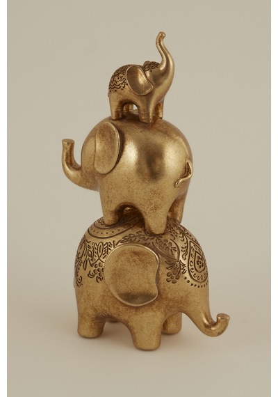 Karaca Home Elephant Biblo Gold 18x10,5x30,3 Cm
