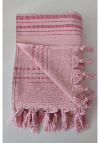 Tek Yüzlü Pamuk Havlu Peştemal - Pembe Pembe