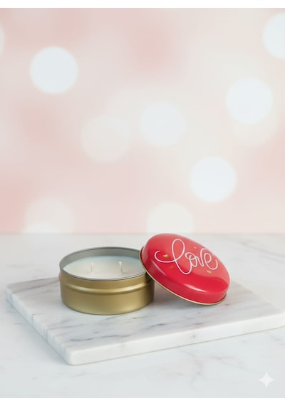 Boho Bloom Gül & Yasemin Kokulu El Yapımı Soya Mumu Happy Blaze Candle Love