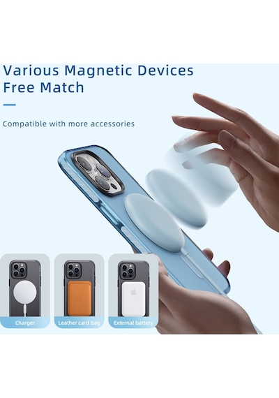 Rock Apple Uyumlu iPhone 14 Pro Kılıf Shield Serisi Magsafe Anti Shock - Siyah Siyah
