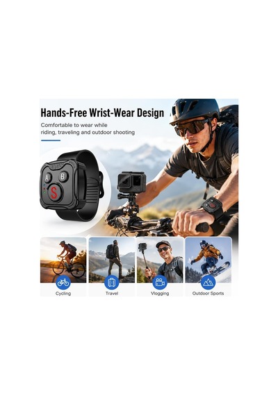 Aksiyon Kamera Bluetooth Kumandası Bilek Kayışlı, Djı Action 4/5 Pro/6, Gopro Hero 9/10/11/12/13 Ve Insta360 X3/x4/x5 İle Uyumlu, Type-c Şarjlı Uzaktan Kontrol,120mah, D10 Aksiyon Kamera Bluetooth Kumandası Bilek Kayışlı, Djı Action 4/5 Pro/6, Gopro Hero 9/10/11/12/13 Ve Insta360 X3/x4/x5 İle Uyumlu, Type-c Şarjlı Uzaktan Kontrol,120mah, D10