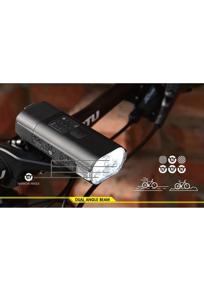 Moon Rigel Power S 3800 Lümen Usb Şarjlı Bisiklet Ön Far Siyah
