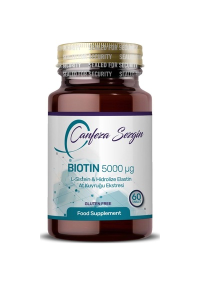 Canfeza Sezgin Biotin 5000 µg L-Sistein & Hidrolize Elastin At Kuyruğu Ekstresi 60 Tablet
