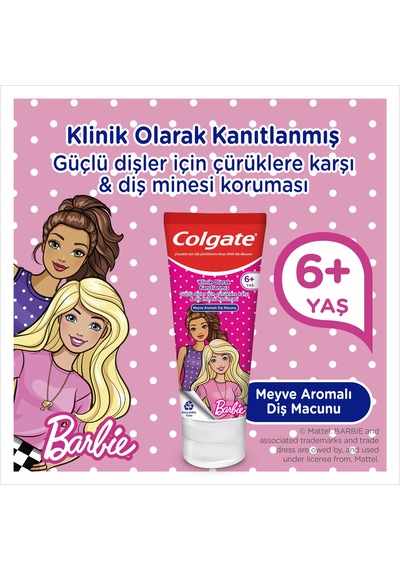 Colgate Barbie Meyve Aromalı Çocuk Diş Macunu 75 ML + Diş Fırçası