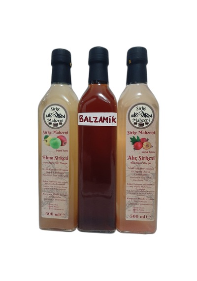 Sirke Mahzeni Elma + Balzamik + Alıç Sirkesi 3 x 500 ML