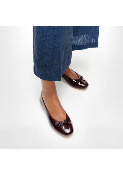 E19 Dark Merlot Babet Kadın Diğer A0k-001/e19 Fitflop Delıcato Bow Soft Leather Ballet Flats Kahverengi