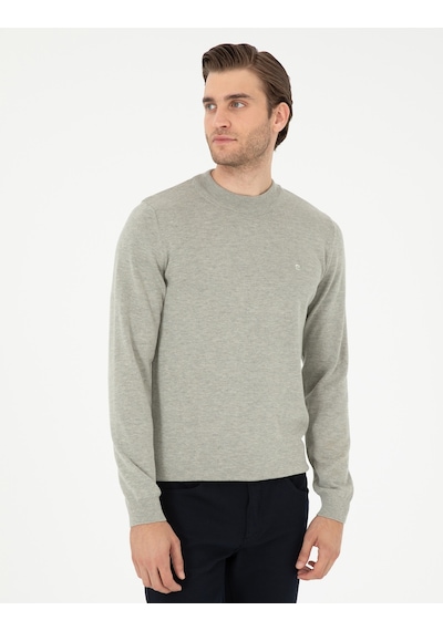 Pierre Cardin Erkek Açık Gri Melanj Kazak /triko 50296564-vr091 Açık Gri Melanj