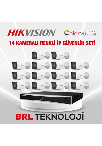 Hikvision 4 Mp 14 Kameralı Colorvu 3.0 Aı İp Güvenlik Kamera Seti Dahili Mikrofonlu