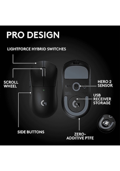 Logitech 910-007553 GPROX SUPERLIGHT 2SE Kablosuz Oyuncu Mouse Siyah