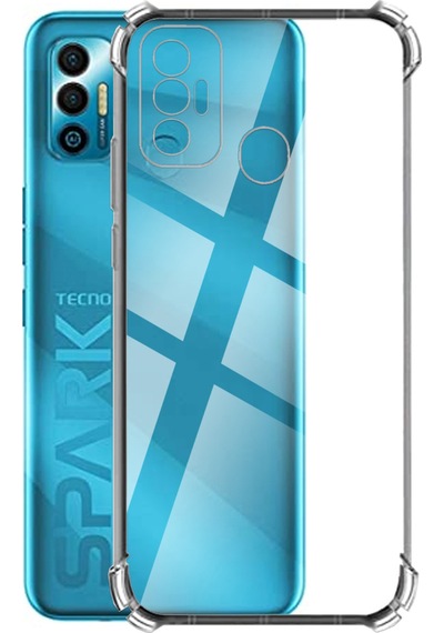 Tecno Spark 7 Kılıf Kamera Korumalı Şeffaf Airbag Antishock Köşe Korumalı Silikon Şeffaf Kapak