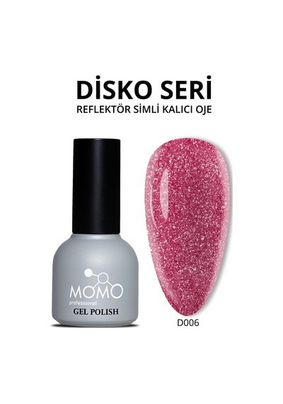 Momo Professional Disco Kalıcı Oje D006 Çingene Pembesi Reflective Flash Gel Polish 10 Ml