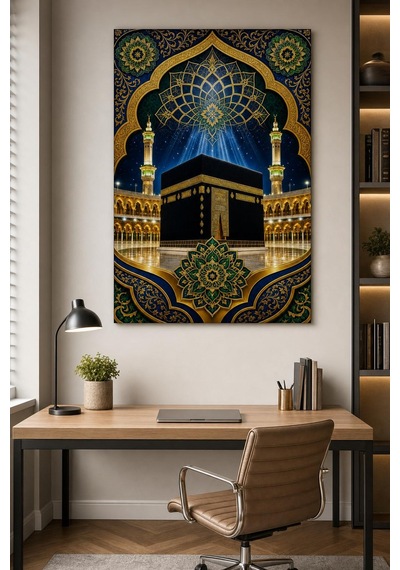 Kabe Desenli Baskılı Cam Tablo İslami Dekoratif Uv Baskı Duvar Tablosu