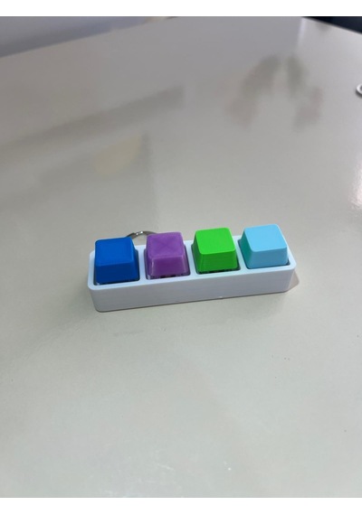 Setra 3d Studio - Premium 4'lü Mekanik Keycap Anahtarlık Çoklu Renk & Blue Switch Rahatlatıcı Atıcı