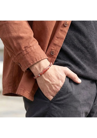 Moncuk Design Kırmızı Jasper Doğaltaş Çelik Halat Ve Çelik Klipsli Bileklik 33512b19d5 Çok Renkli
