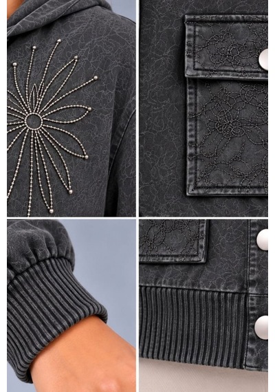 Cedy Denim Cedy -özel Tasarım Kadın Taş Ve Nakış İşleme Detaylı Düğmeli Kapüşonlu Sweat Hırka C7150 Antrasit Cedy Denim Cedy -özel Tasarım Kadın Taş Ve Nakış İşleme Detaylı Düğmeli Kapüşonlu Sweat Hırka C7150 Antrasit