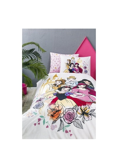 Özdilek Princess Rose Tek Kişilik Lisanslı Lastikli Çarşaf Nevresim Takımı 5797 Pembe
