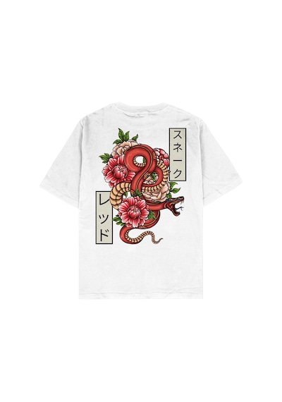 Adrift Posion Oversize Unisex T-shirt Beyaz