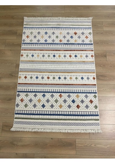 Çam Halı Enti Halı Polo 7801 Multi İskandinav Desenli Renkli Makine Halısı