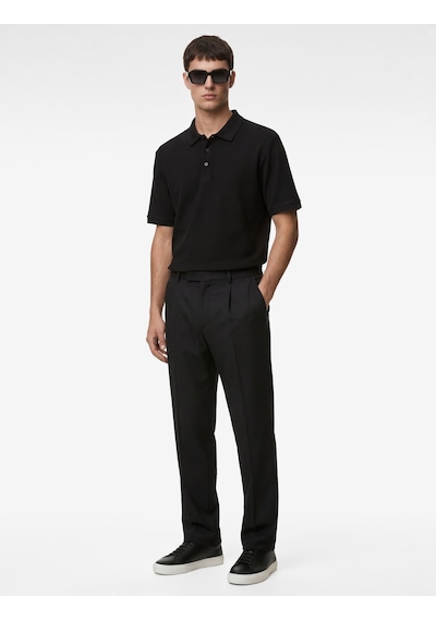 Koton Regular Fit Kısa Kollu Düğmeli Polo Yaka Tişört Siyah 6sam10283mk