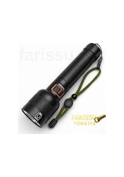 Everton Rt-063 A Beyaz Lazer Taktik El Feneri - 30w 2000 Lümen Profesyonel Aydınlatma Siyah