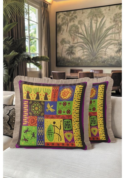 Etnik Sanat Esintili Saçaklı Yastık Kılıfı-afrikan Bohem Sarı Mor Püsküllü Kırlent Kılıfı Yağmur Limon Sarısı Etnik Sanat Esintili Saçaklı Yastık Kılıfı-afrikan Bohem Sarı Mor Püsküllü Kırlent Kılıfı Yağmur Limon Sarısı