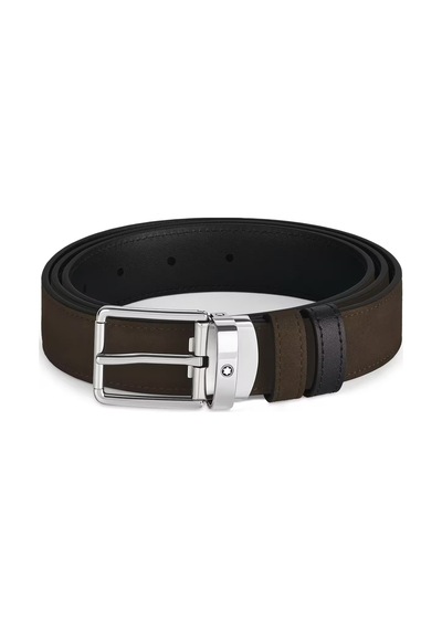 Montblanc Everyday Kahverengi - Siyah 30 Mm Çift Taraflı Deri Kem
