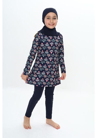 My Kids Wear 7-16 Yaş Tesettür Mayo Gri - Yeşil