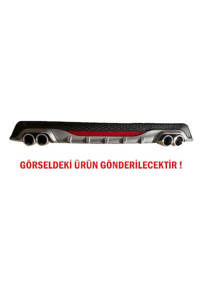 Hyundai Accent Blue Difüzör Arka Tampon Eki 2 Egzoz Çıkışlı Gri Reflektörlü