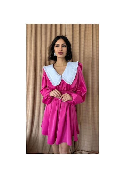 Butik İstanbul Fuşya Bebe Yakalı Elbise