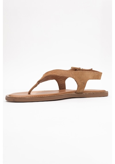 Luvishoes Luvi Shoes Belinda Toprak Süet Hakiki Deri Kadın Parmak Arası Sandalet Toprak
