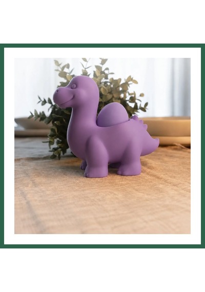Bezos 3d Baskı Dinozor Yumurtalık - Sevimli Eggosaurus Yumurta Tutucu-mor Bzs01