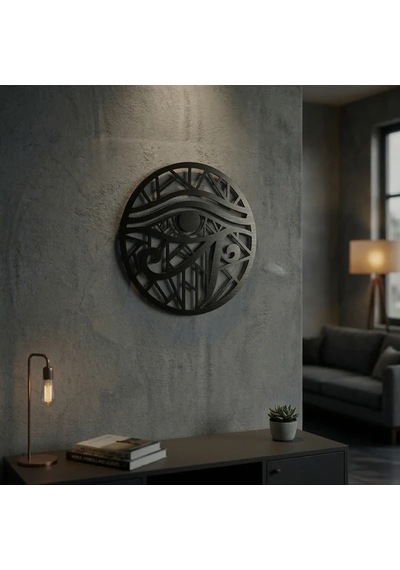 Horus Gözü Duvar Tablosu Mdf Lazer Kesim Geometrik Modern Duvar Süsü Eye Of Horus Dekor