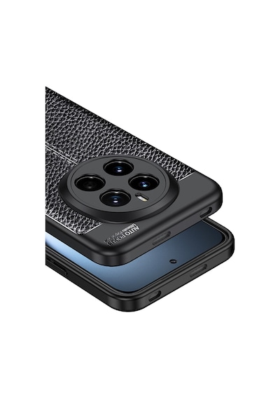 Honor Magic 7 Pro Kılıf Deri Görünümlü Renk Atmayan Dayanaklı Silikon Kapak Niss Siyah