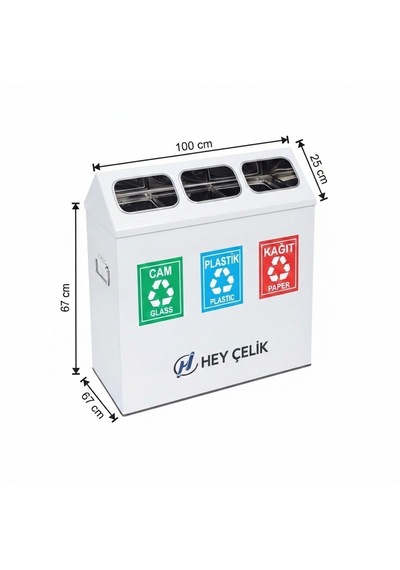 3 Lü Sıfır Atık Geri Dönüşüm Ünitesi Gd-185 Modern Metal Atık Ayrıştırma Sistemi