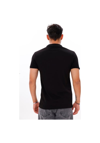 Erkek Polo Yaka Doubleface Tshırt Siyah