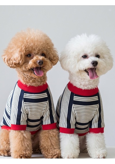 Yacht Club Marin Çizgili Köpek Tişörtü Lacivert Kırmızı Yazlık Köpek Kıyafeti Küçük Irklar Yacht Club Marin Çizgili Köpek Tişörtü Lacivert Kırmızı Yazlık Köpek Kıyafeti Küçük Irklar