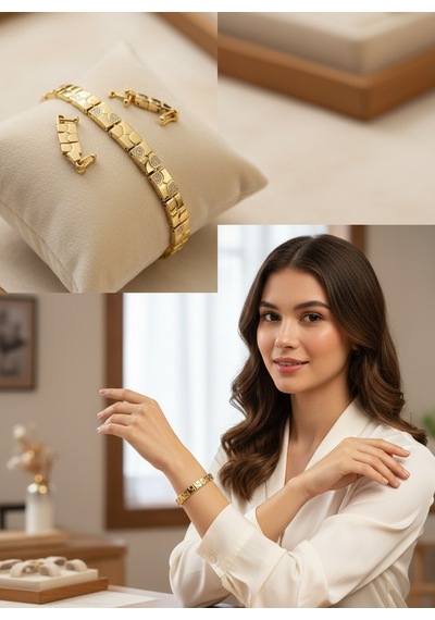 Xuping Kalp Detaylı Gold Renk Ayarlanabilir Bileklik Çok Renkli 49419389
