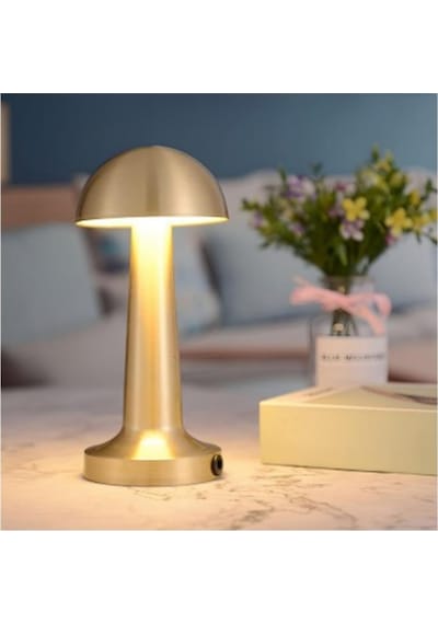 Cata Ct-8429 Lizbon Antik Şarjlı Masa Lambası Gold Krom Kasa 3 Renk Antik Eskitme
