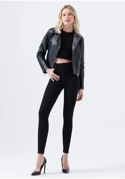 Simsiyah E.x.t.r.a Black Skinny Jeans Kot Solmaz Toparlayıcı Okul Pantolonu Siyah