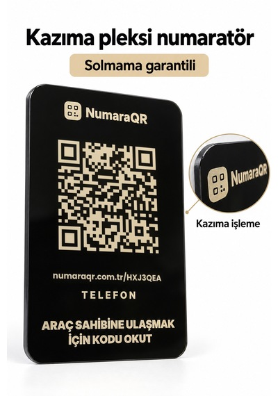 Numaraqr Qr Kodlu Araç Numaratörü Sticker Cam Içi Park