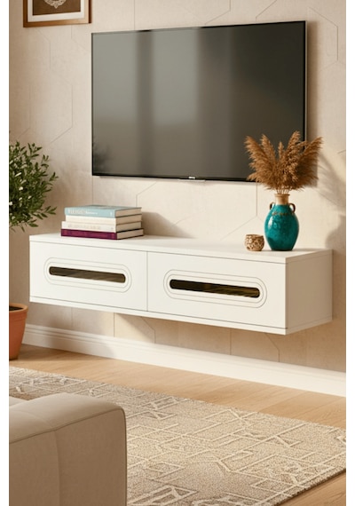 Tda1220bg - Rany120 Duvara Montaj Tv Stand, Tv Rafı, Tv Sehpası Beyaz - Gold 120cm Tda1220bg - Rany120 Duvara Montaj Tv Stand, Tv Rafı, Tv Sehpası Beyaz - Gold 120cm