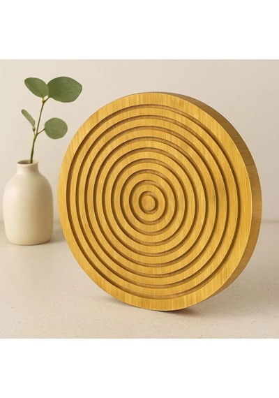 Jenerik Ahşap Bambu Sunum Tepsisi 28 Cm - Çift Taraflı