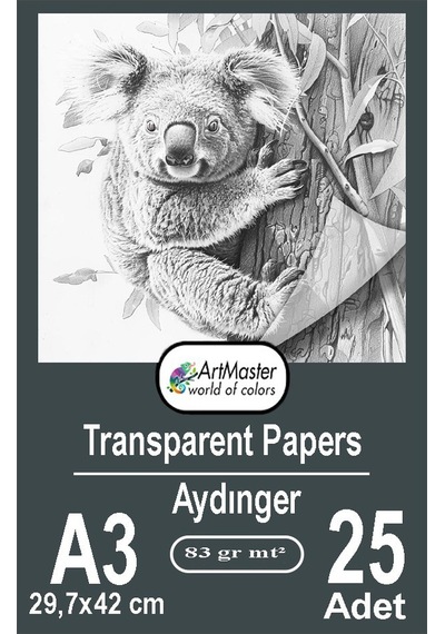 Aydınger Kağıdı A3 83 Gr Eskiz Kağıdı 25 Adet Artmaster Aydınger Kağıt 29,7x42 Cm Buzlu Mumlu Kağıt Çizim Kağıdı